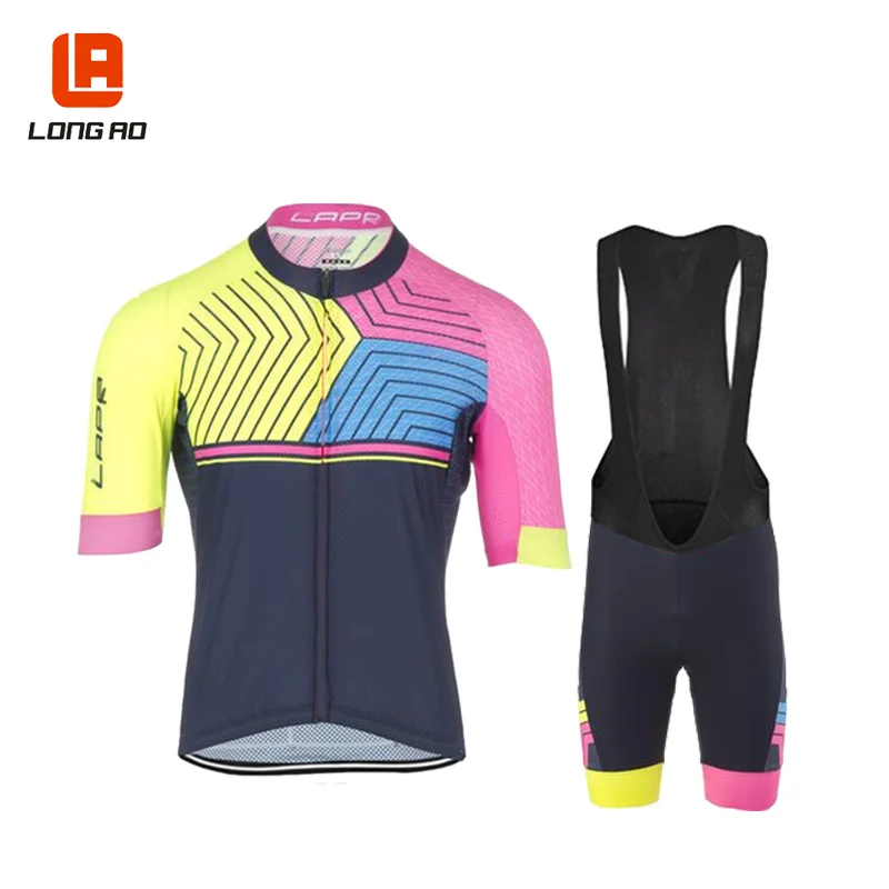Длинное AO Новое поступление longao женские летние майки с коротким рукавом для велоспорта/велосипедная спортивная одежда для велоспорта Ropa Ciclismo - Цвет: LA151 bib set