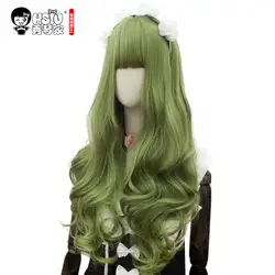 Сю Harajuku Лолита парик принцессы Для женщин леди девушки милые Лолита, костюмированная игра сено зеленый парик с длинными кудрявыми волосами