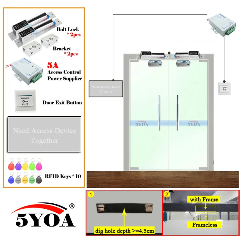 

Customize RFID Fingerprint Access Control System Smart Door Lock Safe Kit Electronic Gate Opener Eletric Magnetic