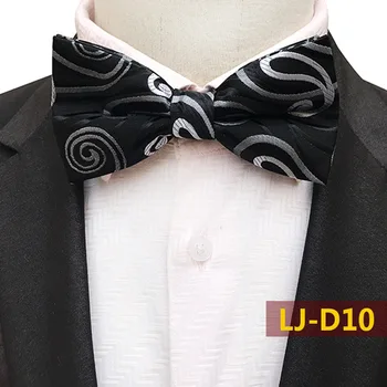 

Black Gray Gold Men Silk Bow Tie Paisley Cashew Flower Bows Groom Prom Party Men Adjustable Accessories Gift Butterfly Bowtie