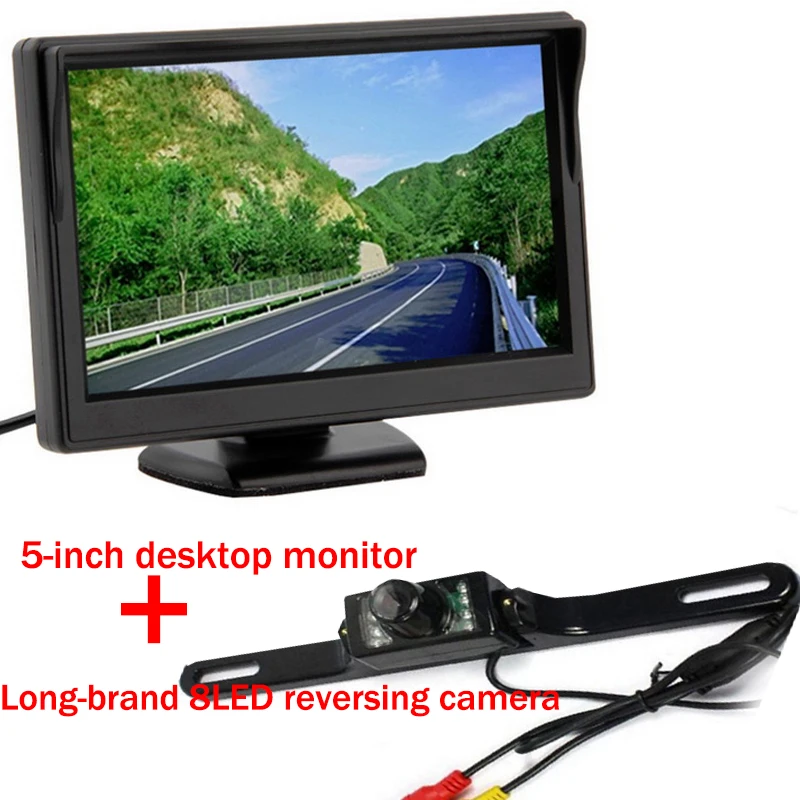 Монитор автомобиля 7 светодиодный 8 светодиодный долгосрочные HD Desktop Беспроводной передатчик gps Парковка монитор Ночное видение Реверсивный Камера 5 дюймов TFT - Цвет: 8LED camera
