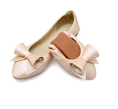 Bowtie 34 2018 blue silver Grande white black Cyabmoz Mocassins Pink gold Oeuf 45 Taille Danse Nouvelles Casual Chaussures Confortable Femmes Doux Ballet Rouleaux Pliage Appartements wTnFq4RI