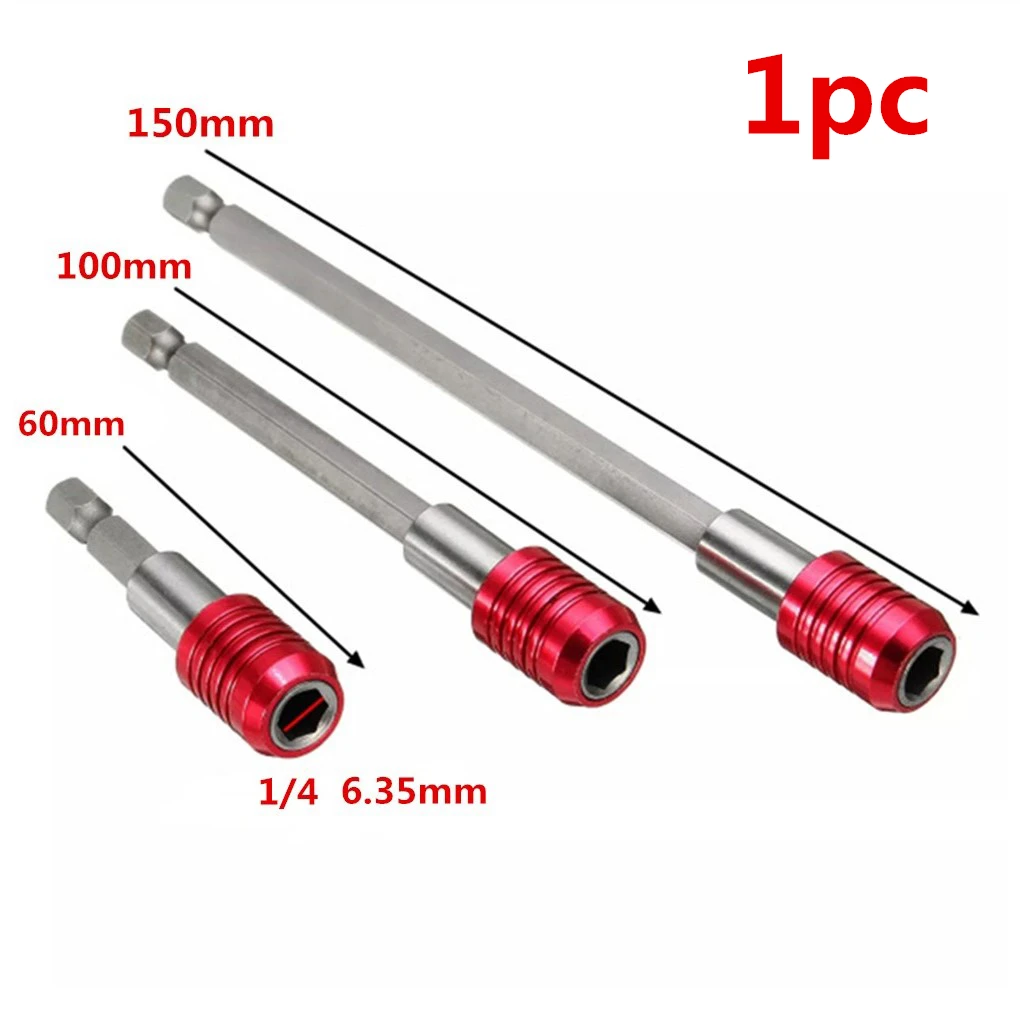 

1pc Stainless Steel Magnetic Connection Self-locking Post Extension Rod 60-100-150mm Hex Shank 1/4 Durable Power Tool