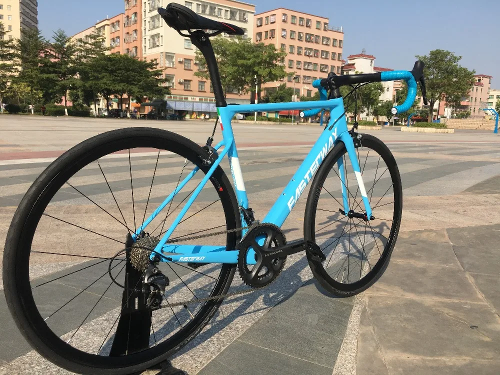 Sale 700C carbon Road Complete Bike 22 Speed 105 5800 Groupset TAIWAN brand light blue sky FASTERWAY CLASSIC D brake 49/52/54/56/58 20 Sale 700C carbon Road Complete Bike 22 Speed 105 5800 Groupset TAIWAN brand light blue sky FASTERWAY CLASSIC D brake 49/52/54/56/58 20