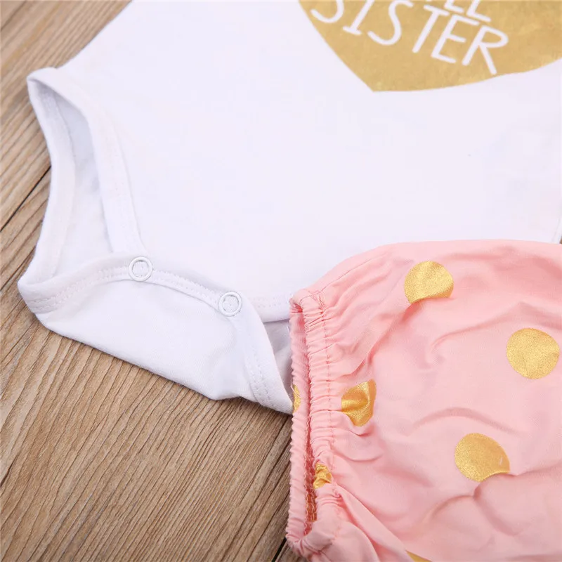 Новорожденных Комплект одежды для девочек летний костюм с надписью «Big Sister» футболка Little Sister Шорты для женщин Юбки для женщин Корректирующие боди для женщин Обувь для девочек 2 шт