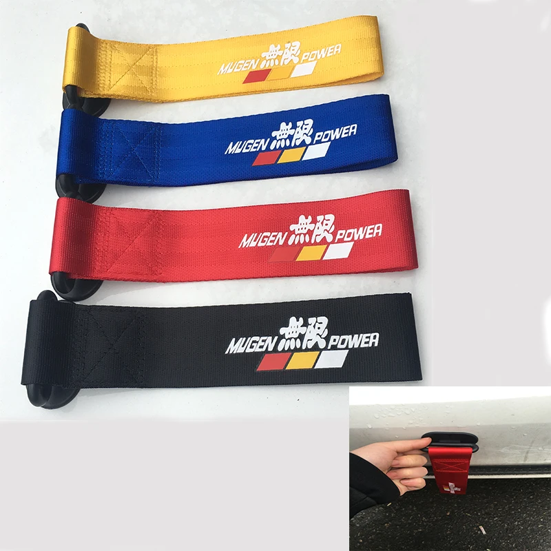 Mugen Universele Hoge Kwaliteit Racing Auto Tow Strap/Sleepkabels/Haak/Slepen Bars Met Sticker Gemakkelijk Installeren