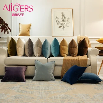 

Avigers Luxury Velvet Soft Cushion Cover Color Pillow Cover Home Decorative Pillow Case for Sofa Navy Blue Gray White Yellow
