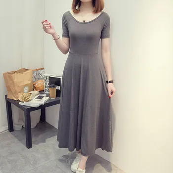 

Elegant maxi audrey hepburn dress off the shoulder sexy grey pin up backless knitted European style vintage 50s retro dresses