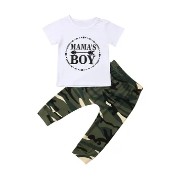 

2Pcs Newborn Kids Baby Boys Tops T-shirt Camo Pants Outfit Set Clothes Tracksuit