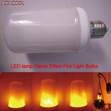 6 шт./лот E27 2835SMD светодиодный светодиодные лампы с эффектом пламени свет лампы 9 W мерцание пламени огни Светодиодная лампа 1300 K AC100-265V