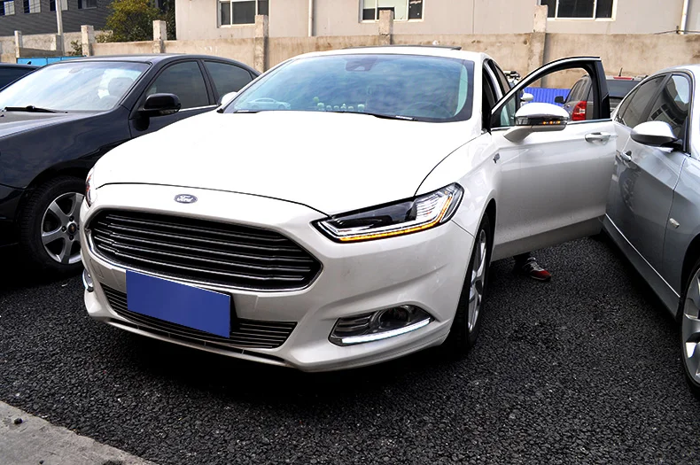 D_YL стайлинга автомобилей для Ford Mondeo фары 2013 Mondeo светодиодный фары DRL Объектив Двойной Луч H7 спрятал bi Xenon объектива