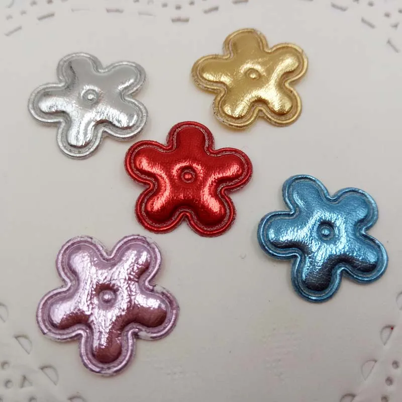 sew on PU felt patches for clothes 1.8cm Flower Padded Applique shape