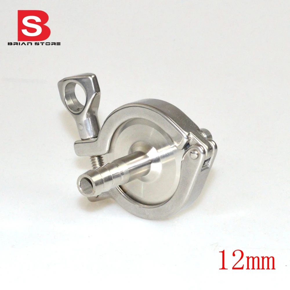 

2 Pcs 1/2" 12MM Sanitary Hose Barb Ferrule +1.5" Tri Clamp + PTFE Gasket Stainless Steel SUS SS 304