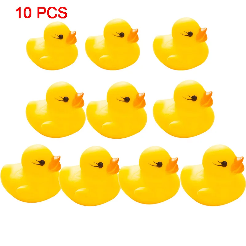 10pcs/lot 3.5*3.8cm Small Baby Kids Rubber Ducks Bath Toys Bathe Room Water Fun Game Playing Newborn Boy Girl Toys for Children 7