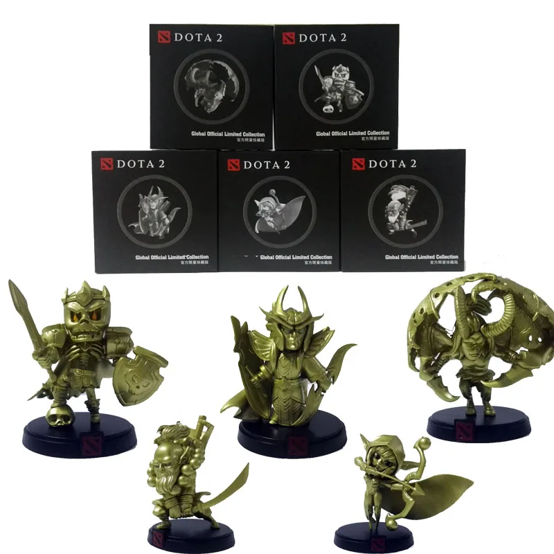  Gold Dota 2 Game 5pcs/set SNK Windranger Juggernaut Soul Guard Silence Model Figure PVC Collection 