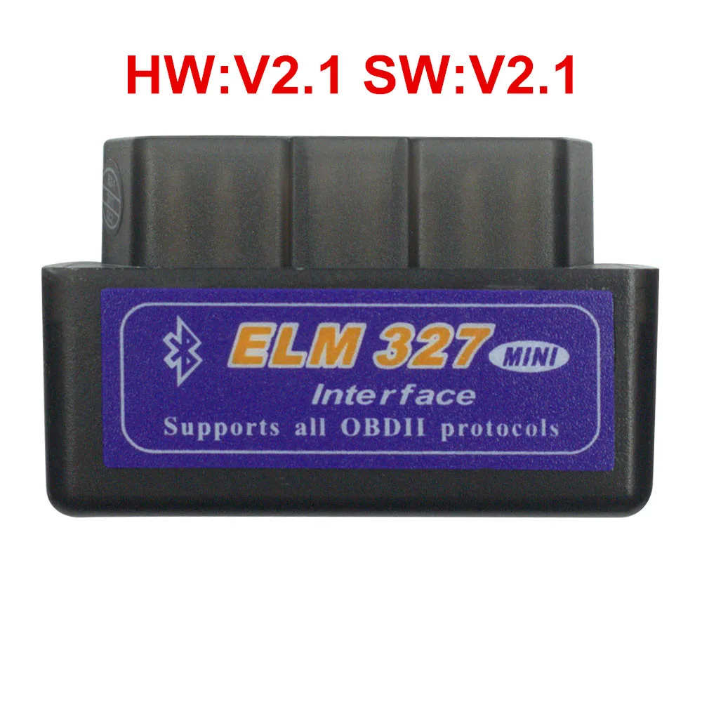 Супер Мини ELM327 Bluetooth V2.1/V1.5 OBD2 автомобильный диагностический инструмент ELM 327 Bluetooth 4,0 для Android/Symbian OBDII протокол - Цвет: V2.1 Black