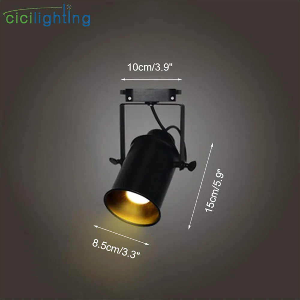 1 قطعة 5 W led أضواء المسارات خمر أسود مصباح الطرق الملابس مخزن cob أضواء led الصناعية الأمريكية نمط لوفت السكك الحديدية مصباح التوقف