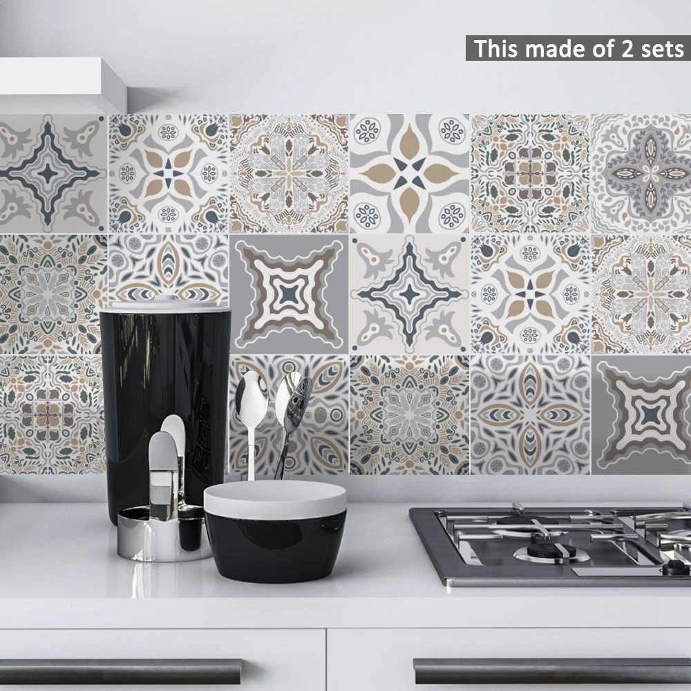 Funlife Decorative Moroccan Tiles Pvc Tile Stickers Retro Wall Art Decal Adhesive Waterproof Kitchen Bathroom Furniture Decor Wall Stickers Aliexpress