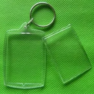1 шт. 32x46 мм прозрачный пустой фоторамка кольцо для ключей разделенное кольцо Медальоны брелок подарок DIY семейная Рамка для дома - Цвет: A