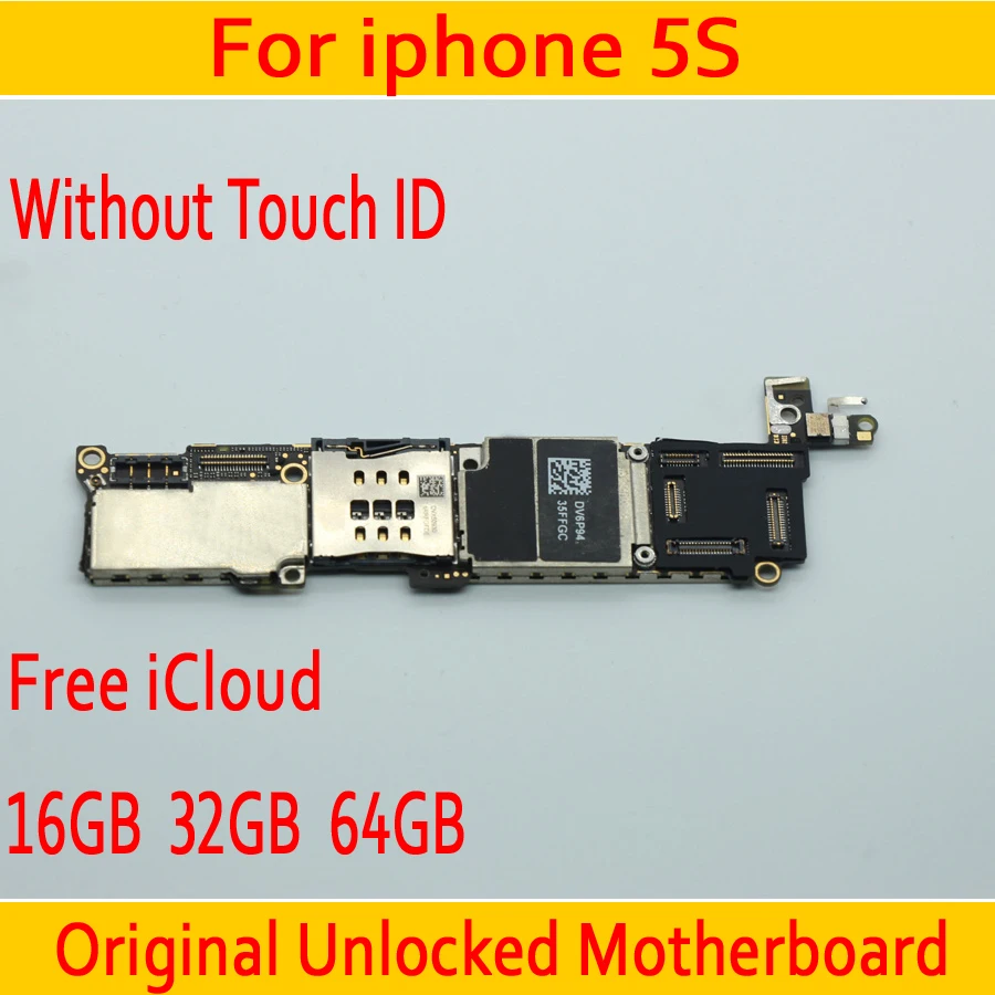

16GB 32GB 64GB Factory unlocked for iphone 5S Motherboard without Touch ID,Original for iphone 5S Mainboard+Chips