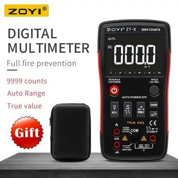 

ZOYI ZT-X True-RMS AUTO Range Digital Multimeter AC/DC Voltmeter Ammeter 9999 counts NCV HOLD LCD backlight display like RM409B