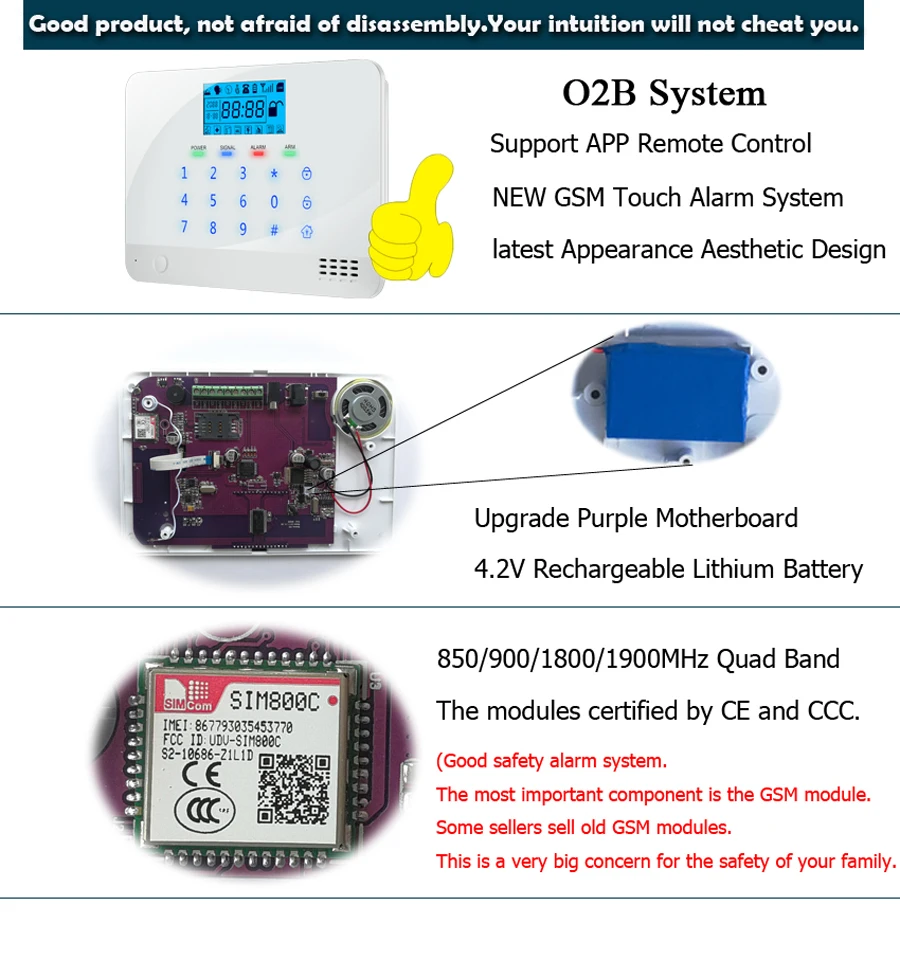 Беспроводное приложение с сенсорной клавиатурой GSM охранная сигнализация домашняя Проводная Беспроводная сигнальная PIR/дверной датчик Русский Голос