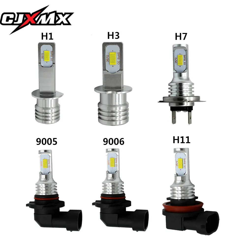 

CJXMX Car LED Fog Light Bulbs H1 H3 H7 H11/H8 9005/HB3 9006.HB4 1600LM Super Bright Fog Lamp 12V 6500K Automobile Driving Bulbs