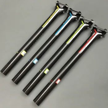 

1pcs Full Carbon Road Bicycle Seatpost MTB Bike Seat Tube red blue 27.2/30.8/31.6*400mm 3k gloss Offset 0mm Bicycle Parts