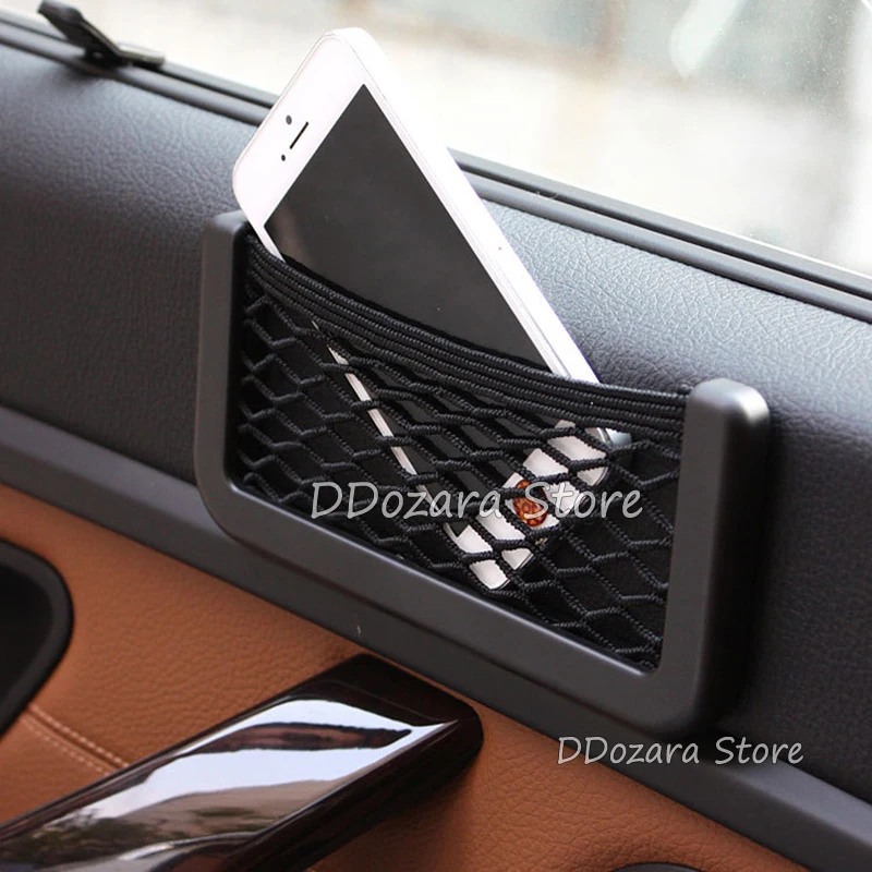 

Universal solid secure Organizer Net Car Seat Side Back Storage Net Bag Phone Holder Pocket Organizer Black Organizer Net