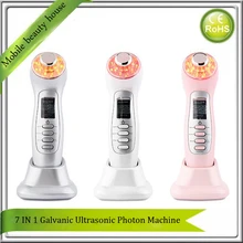 Portable Face Lift Photon Tender Skin Smooth LED Light Therpay Galvanic Spa Ion Deep Cleaning Makeup Ultrasonic Face Massager