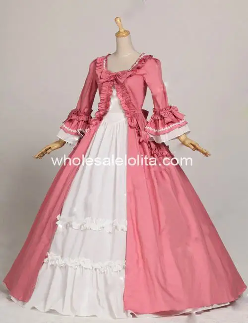 Hot Sale Full Circle Pink and White Cotton 19th Century Victorian Ball