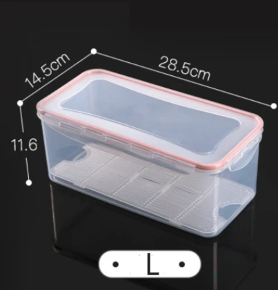 Приготовление еды контейнер-холодильник OrganizerDrain Drying Crisper Tiffin Box Контейнер для хранения еды Bento Lunch Box - Цвет: L