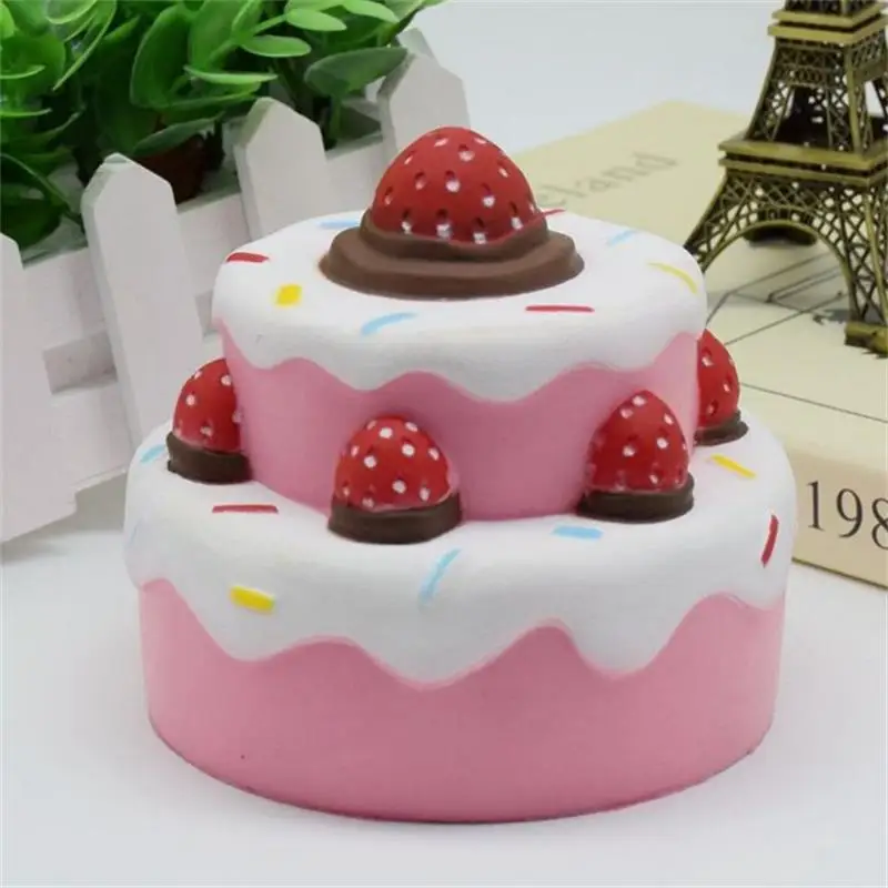

Artificial Cartoon Bread Model Simulation strawberry Cake Decoration Craft Early Educational Kitchen pretend toys for children