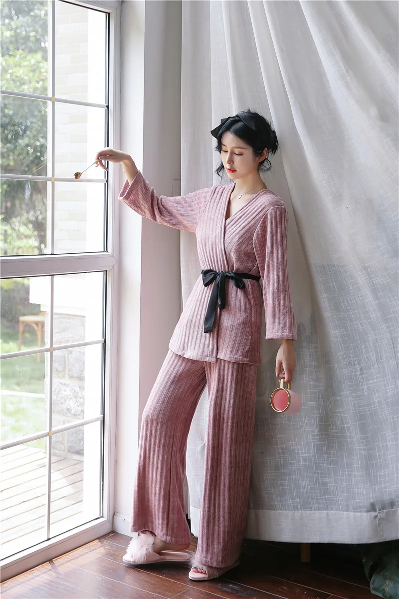 Fdfklak, осень, сексуальная пижама, высокая качественная Пижама, Женская пижама с длинным рукавом, Пижама для женщин, комплект одежды для сна, домашняя одежда