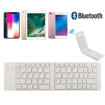 

Universal Two-fold Foldable Metal Keypad Wireless Bluetooth Keyboard for Ios Andriod Phone Notebook Desktop Computer