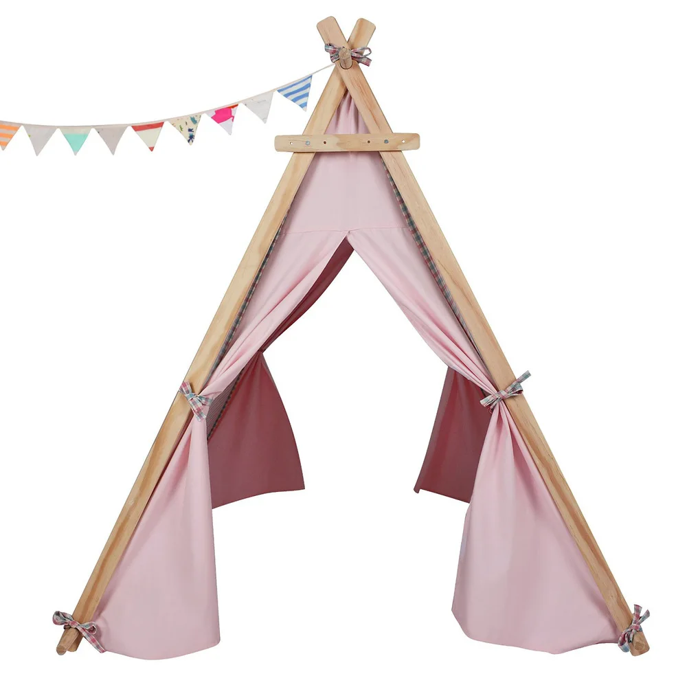 Детская палатка розового цвета, детский игрушечный домик, Детская игровая палатка, хлопковые палатки, детский Кукольный домик, вигвама