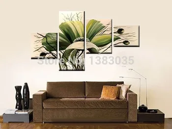 

Hand Painted Elegant Flower Art Oil Painting On Canvas 4 Piece Wall Art Modern Abstract Home Decor Picture Set