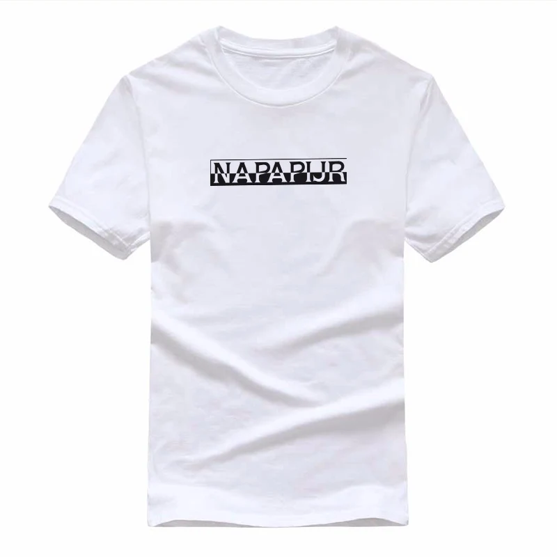 

New T Shirt Men 100% Cotton Summer Short sleeve tshirt Brand letter print Camisetas hombre Tops White tshirt homme Ou code 2019