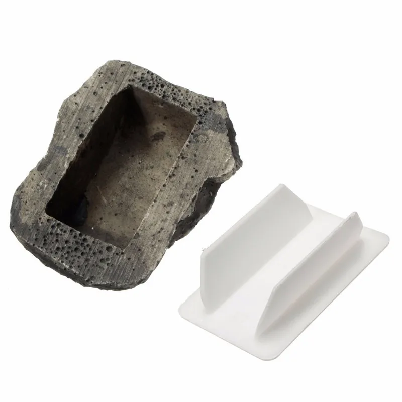 Outdoor Spare Key House Safe Hidden Hide Storage Security Rock Stone Case Box
