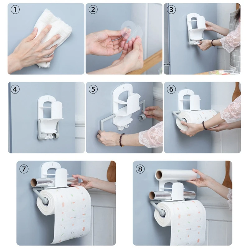 Настенный пластиковый держатель для туалетной бумаги, магнитный держатель для полотенец, Пластиковая Полка для хранения, аксессуары для кухни и ванной комнаты