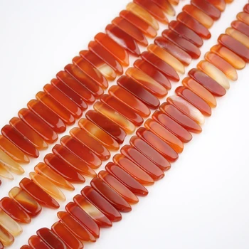 

Red Agates Slice Beads strand,Carnelian Graduated Loose Beads Point Pendants,Polished Onyx Graduated Top Drilled Slab Beads