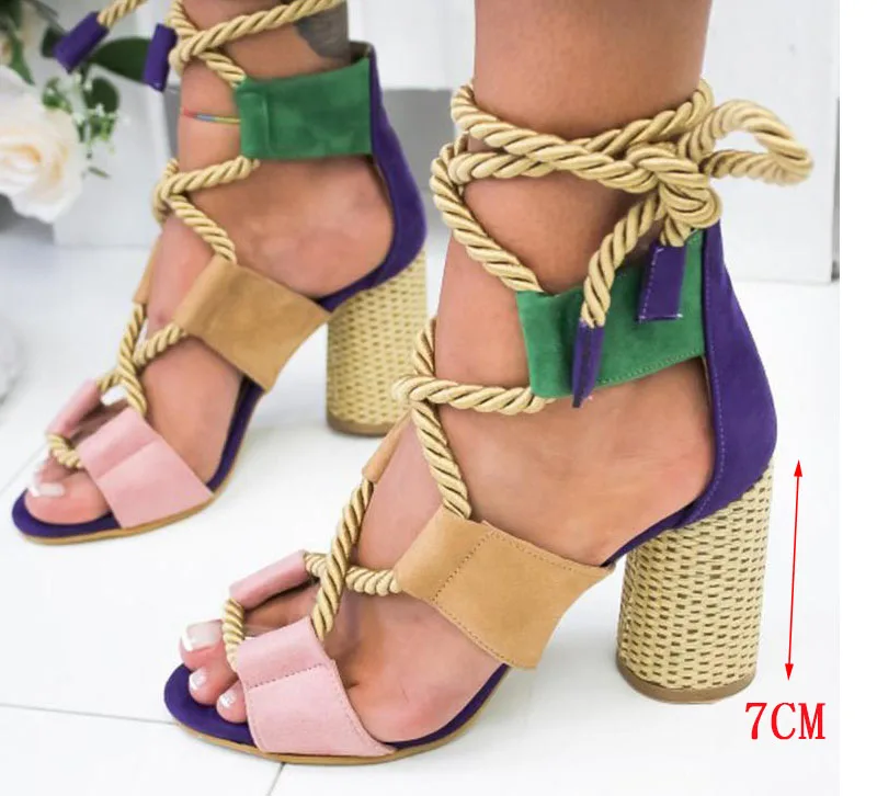 Женские босоножки на высоком каблуке; Летние босоножки из искусственной кожи на высоком каблуке 4 цветов; туфли с острым открытым носком на каблуке 7 см; женская обувь на шнуровке; LO2