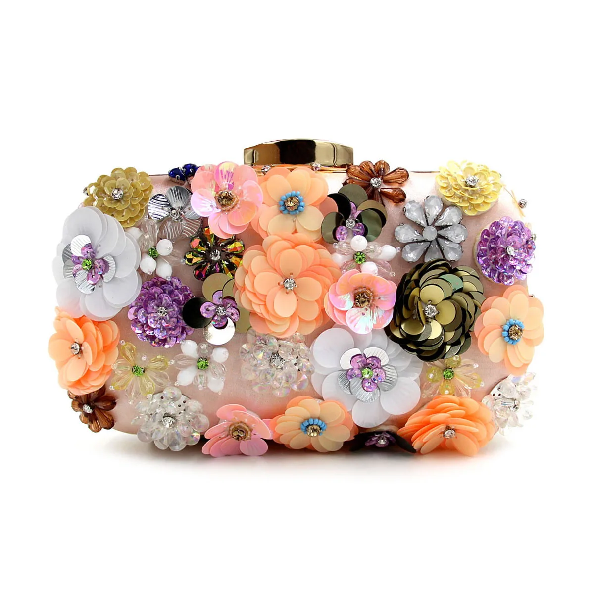 

Clutches Women Pink Sequins Bead Flowers Ladies Evening Bags For Wedding Party Purses Diamond Embroidered Clutch Evening Bag