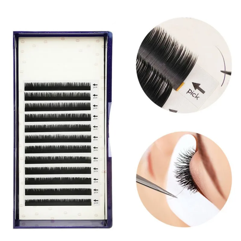 

12Rows Faux mink individual eyelash lashes maquiagem cilios for professionals soft mink eyelash extension