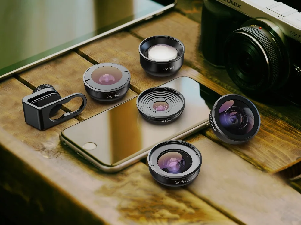 APEXEL HD 5 в 1 Камера телефонных объективов 4 K Широкий макро телескоп объектив рыбий