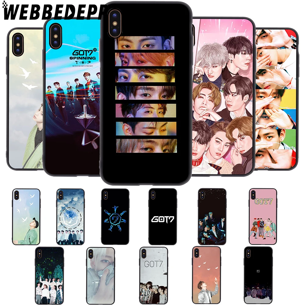 

WEBBEDEPP GOT7 Kpop Soft Case for iPhone 5 5S 6 6S 7 8 Plus X XS 11 Pro MAX XR Cover