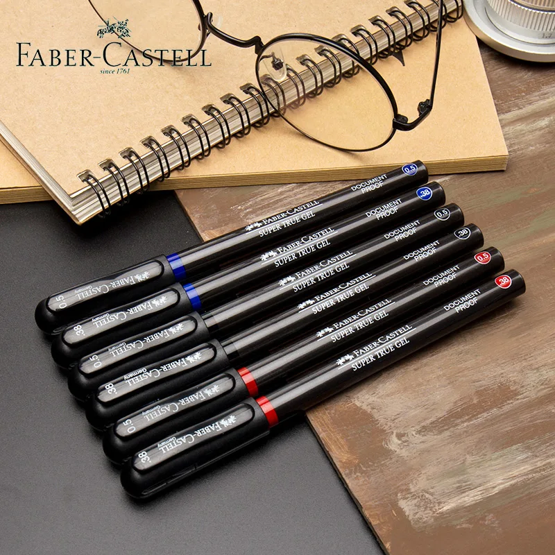 5 шт немецкая FABER-CASTELL супер настоящая гелевая ручка 0,38/0,5 мм черная Водонепроницаемая ручка для подписи