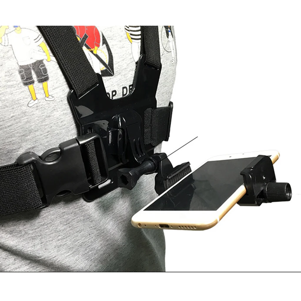 

Mobile Phone Chest Mount Harness Strap Holder Cell Phone Clip Action Camera for Samsung iPhone Plus Adjustable straps