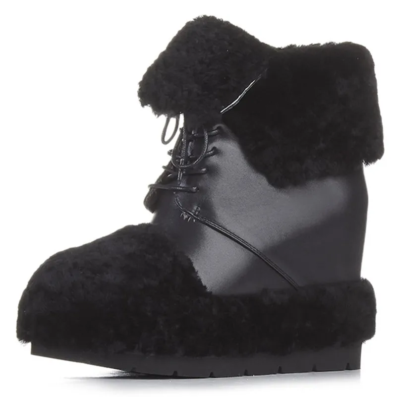 Di Alta Donne Scarpe Delle Lace Inverno Caviglia Tacco Piattaforma pnqXO