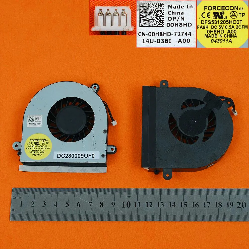 Новый вентилятор охлаждения для ноутбука DELL Alienware M14XR1 0H8HD DC280009OF0 (оригинал